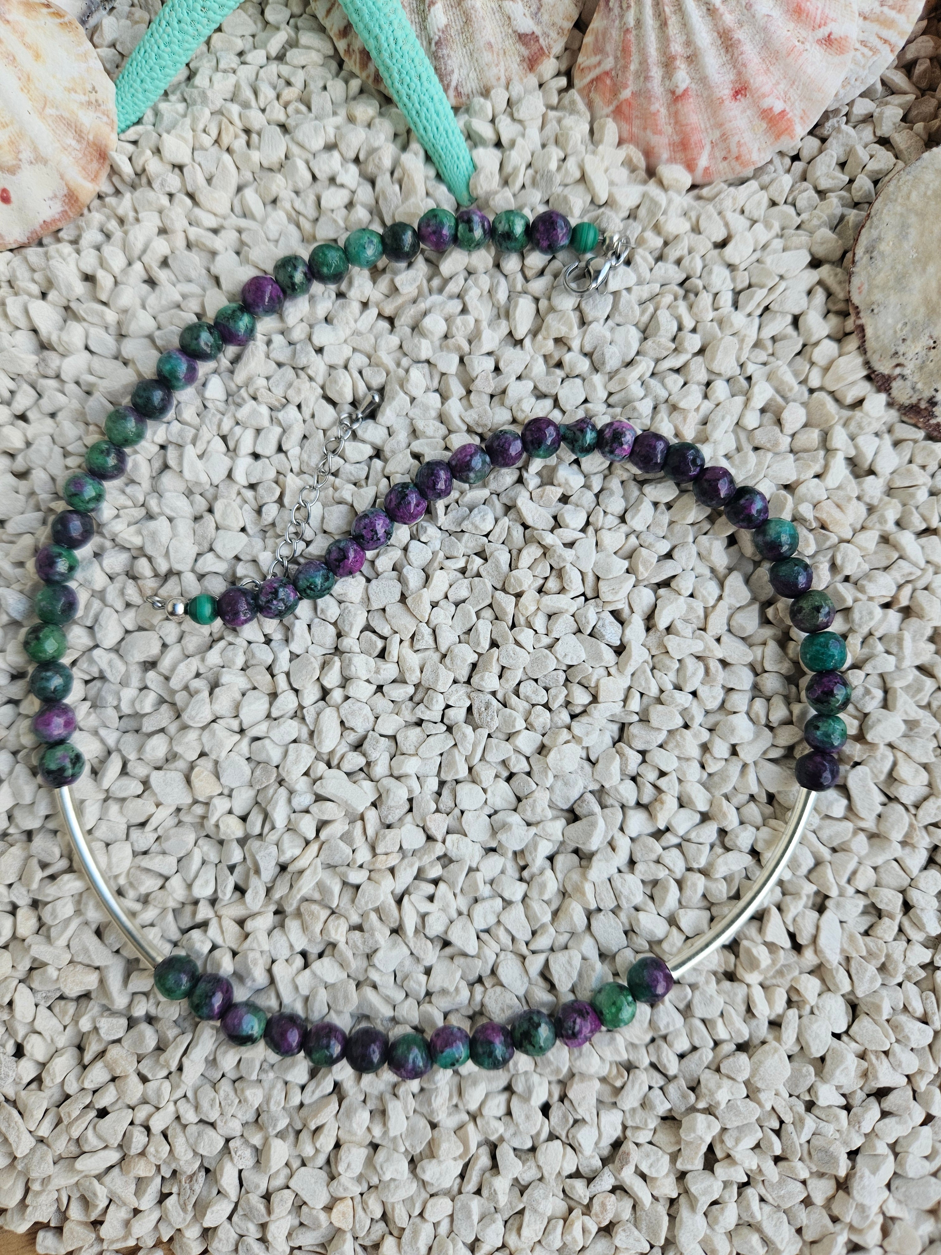 Jade and stainless steel