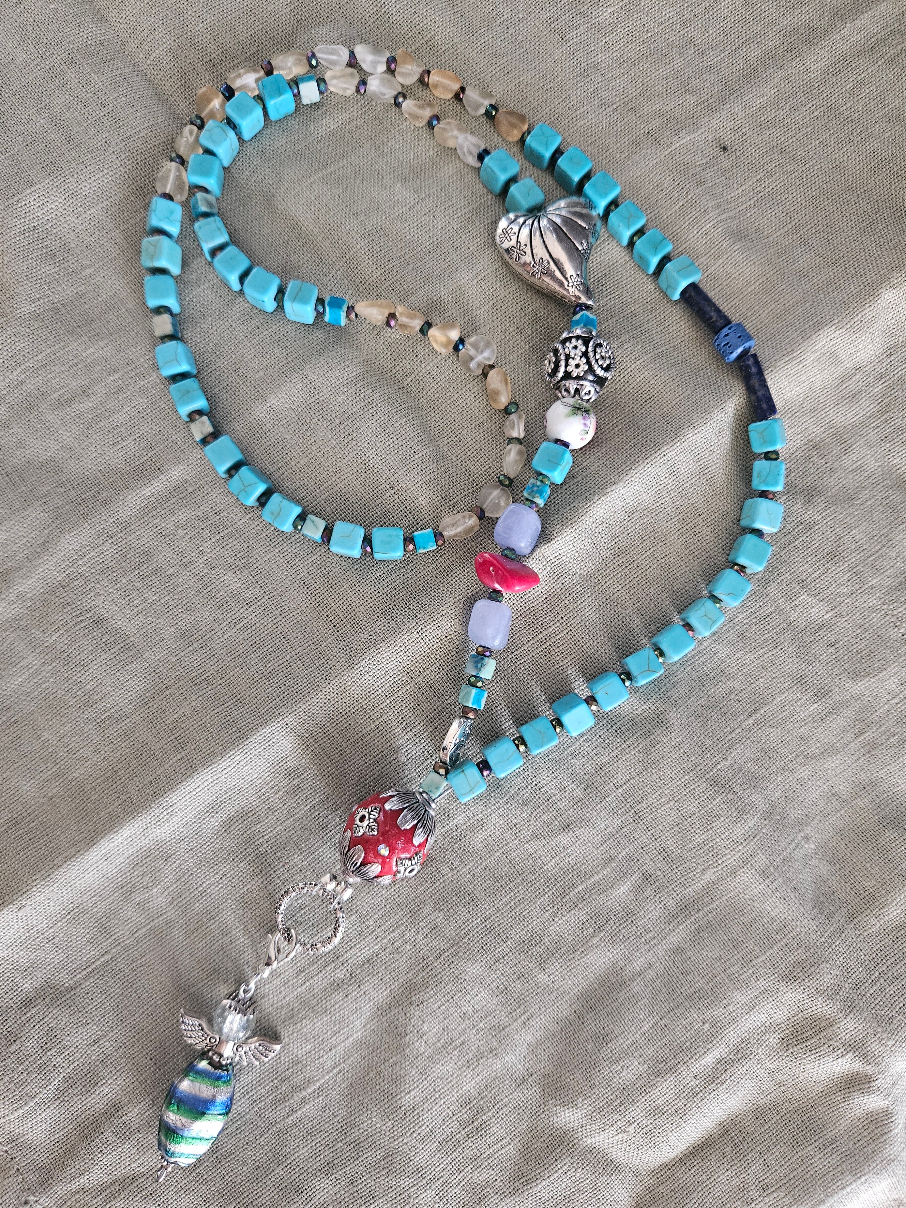 Synthetic turquoise, citrine and Indonesian details