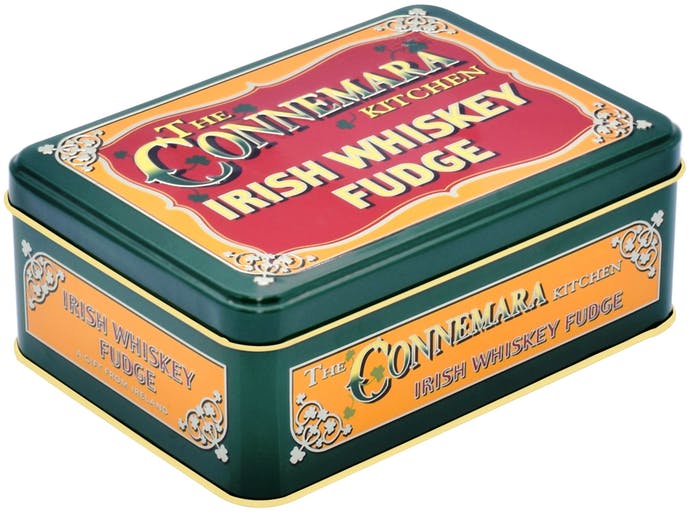 Fudge irlandez aromatizat whisky, in cutie metalica,150g