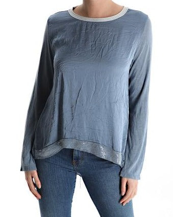 Bluza de matase cu aplicatie stralucitoare- Talie unica (Medium fit)