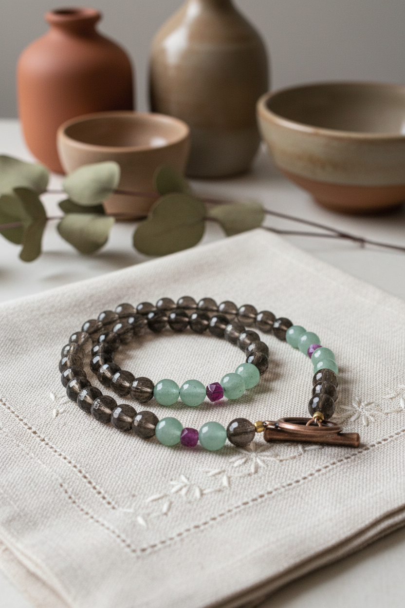 Cuart fumuriu, aventurin si jad