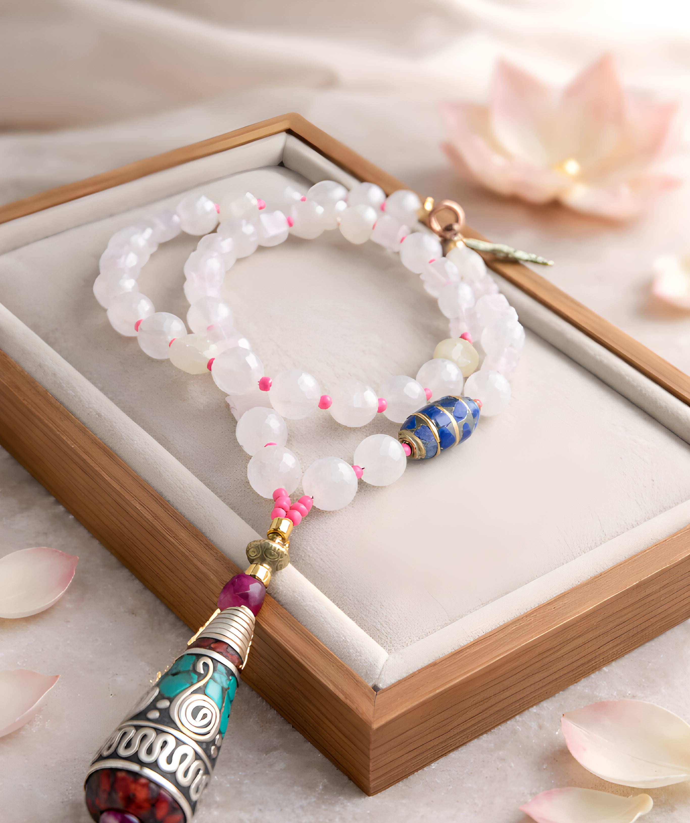 Cuart roz, morganit si lapis lazuli