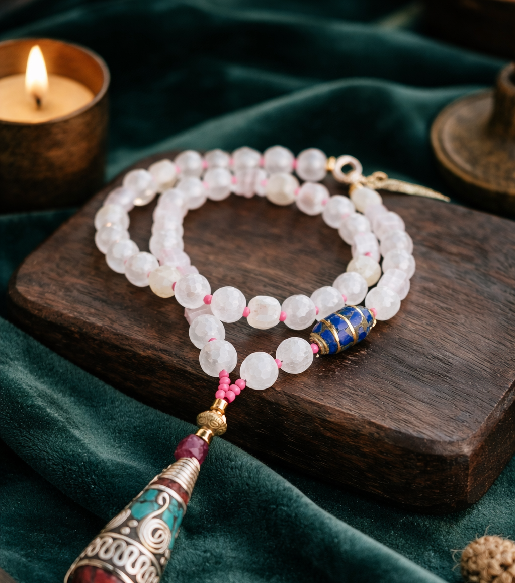 Cuart roz, morganit si lapis lazuli