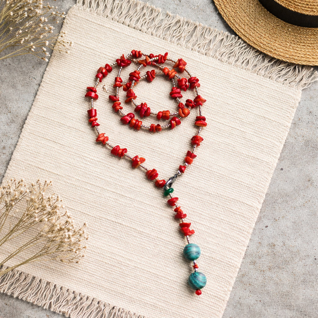 Coral si frosted malachite