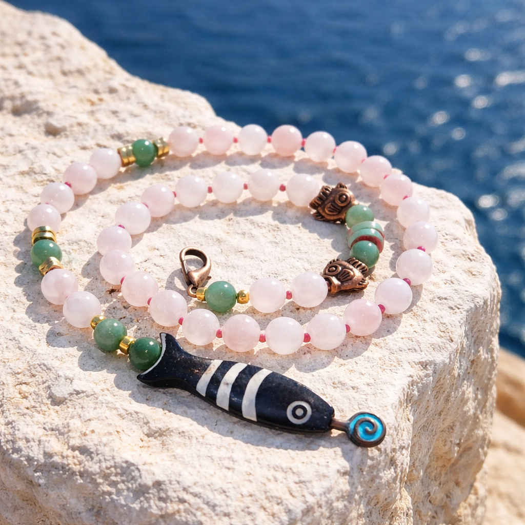 Cuart roz, aventurin, coral si cupru