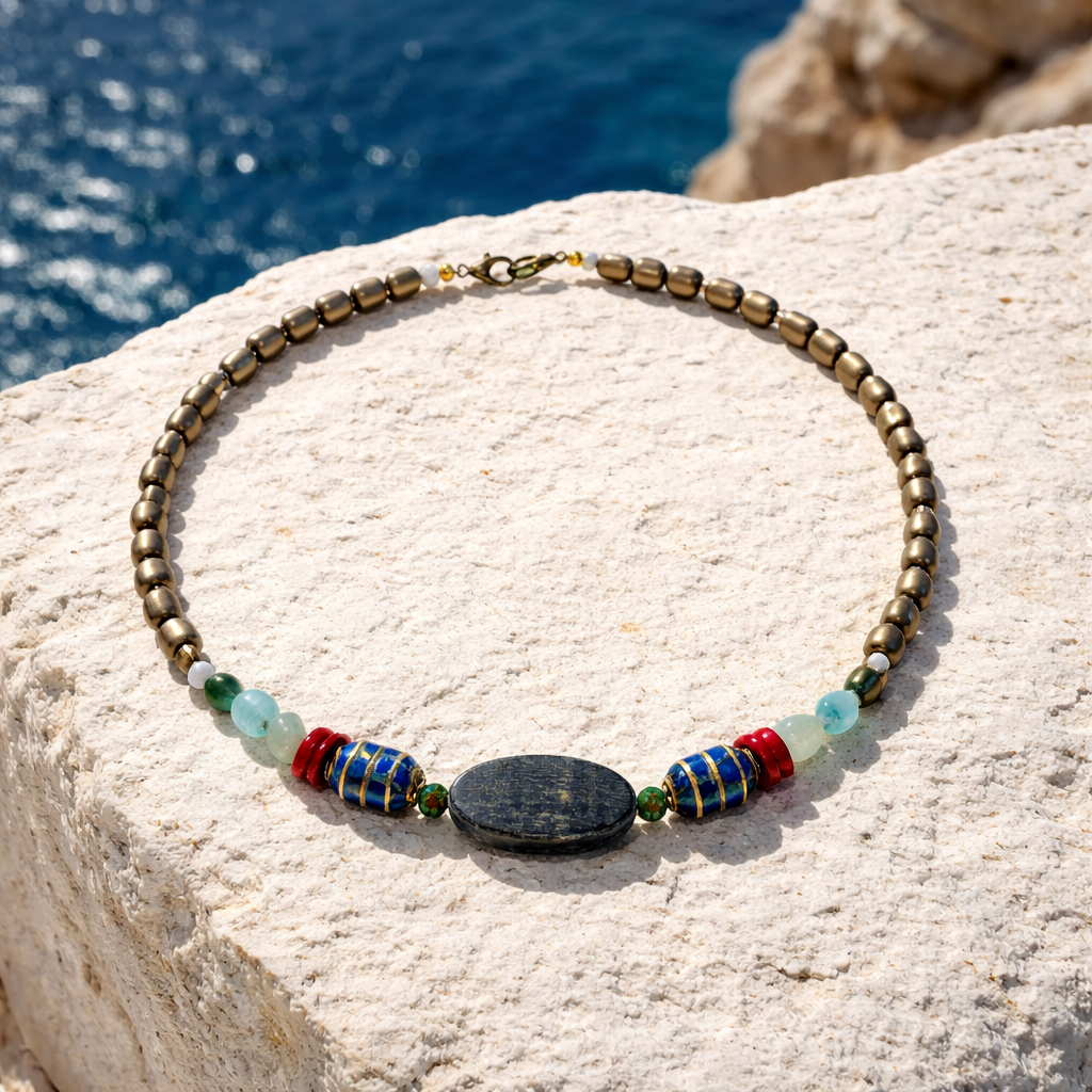 Acvamarin , hematit si coral