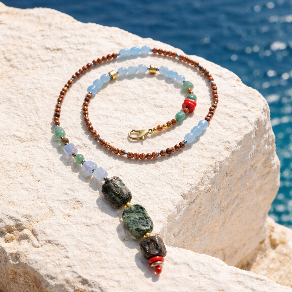 Piatra soarelui, agat, coral si rubin zoisit