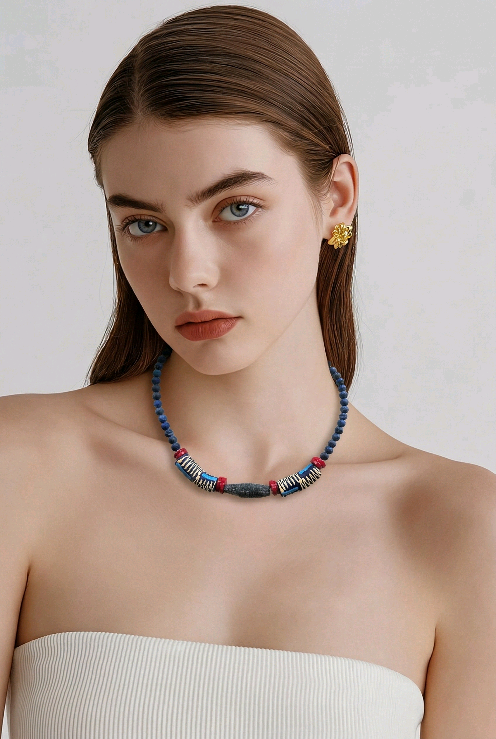 Lapis lazuli, os si sticla Krobo