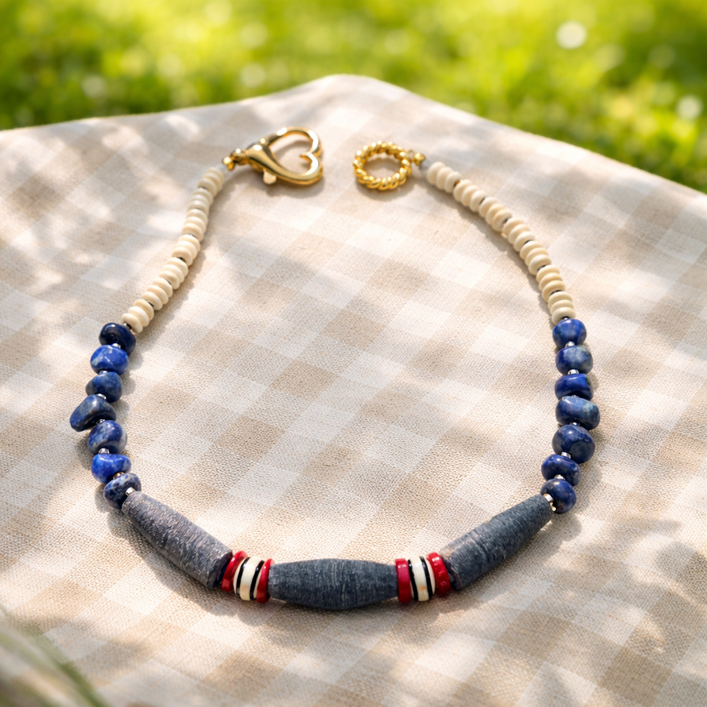 Lapis lazuli, coral sintetic si hematite