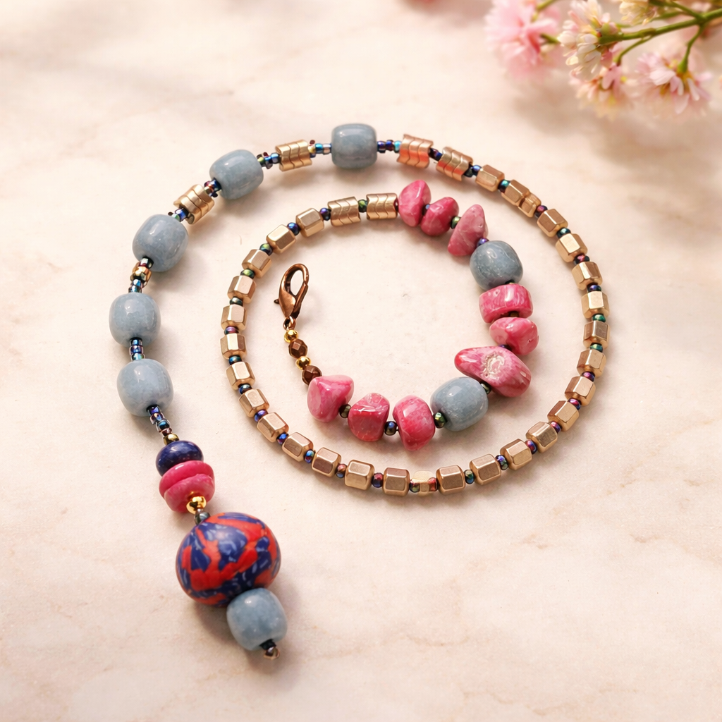 Jad, hematit, coral si sticla Krobo