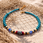 Hematite, coral, sticla Krobo si turcoaz sintetic