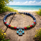 Lapis lazuli, sticla Chevron si cupru