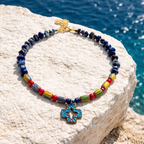 Lapis lazuli, sticla Chevron si cupru