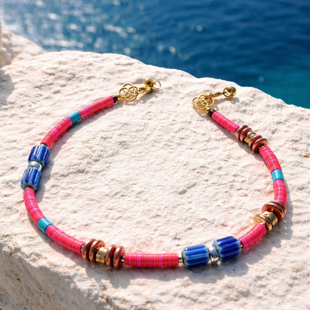 Turcoaz, hematite si sticla Chevron