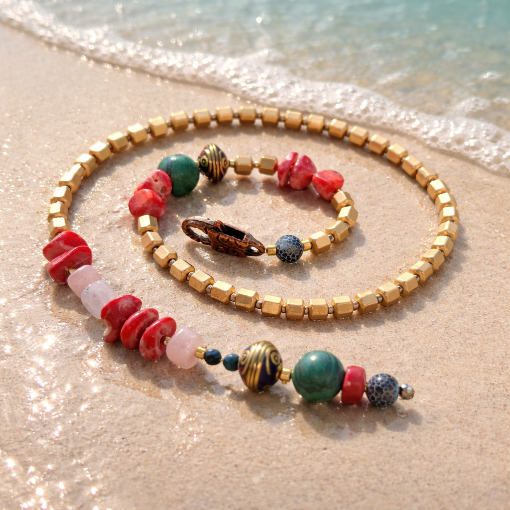 Hematite, coral, malachit si jad