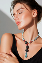 Larimar, lavastone, coral si cupru