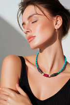 Turcoaz natural, coral, margele Miyuki si os