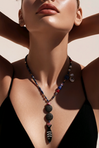 Sodalit, margele Myiuki, sticla Krobo si lava stone