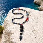 Sodalit, margele Myiuki, sticla Krobo si lava stone