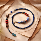 Lapis lazuli necklace with hematite details