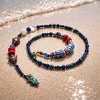 Lapis lazuli necklace with hematite details