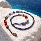 Lapis lazuli necklace with hematite details