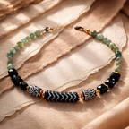 Onix, larimar, hematite, sticla Krobo si margele Myiuki