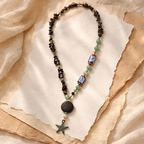 Quart fumuriu, margele Myiuki , lava, aventurin si sticla Krobo