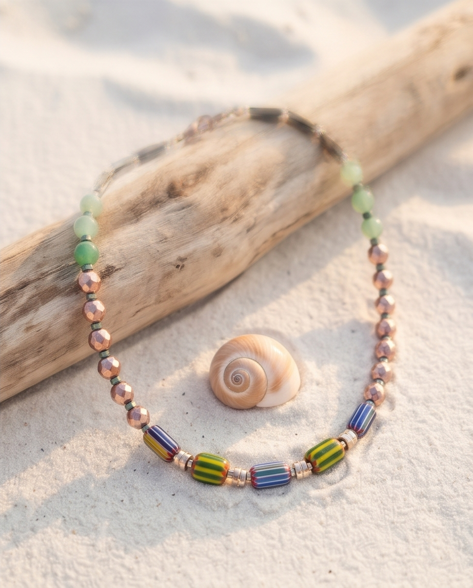 Aventurin, hematite, margele Myiuki si sticla Chevron