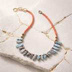 Coral, larimar, hematite si margele Myiuki