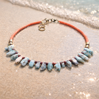 Coral, larimar, hematite si margele Myiuki