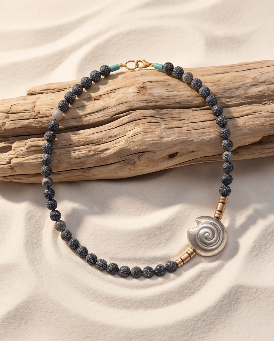 Agate frosted, margele Myiuki, hematite si zamak