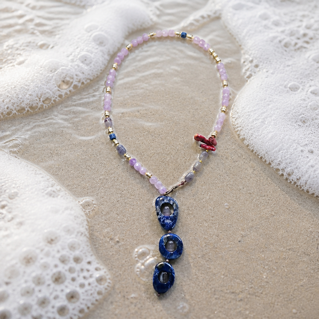 Ametist lavanda, hematite, lapis si coral