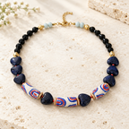 Lapis lazuli, hematite, onix margele Miyuki si sticla Krobo