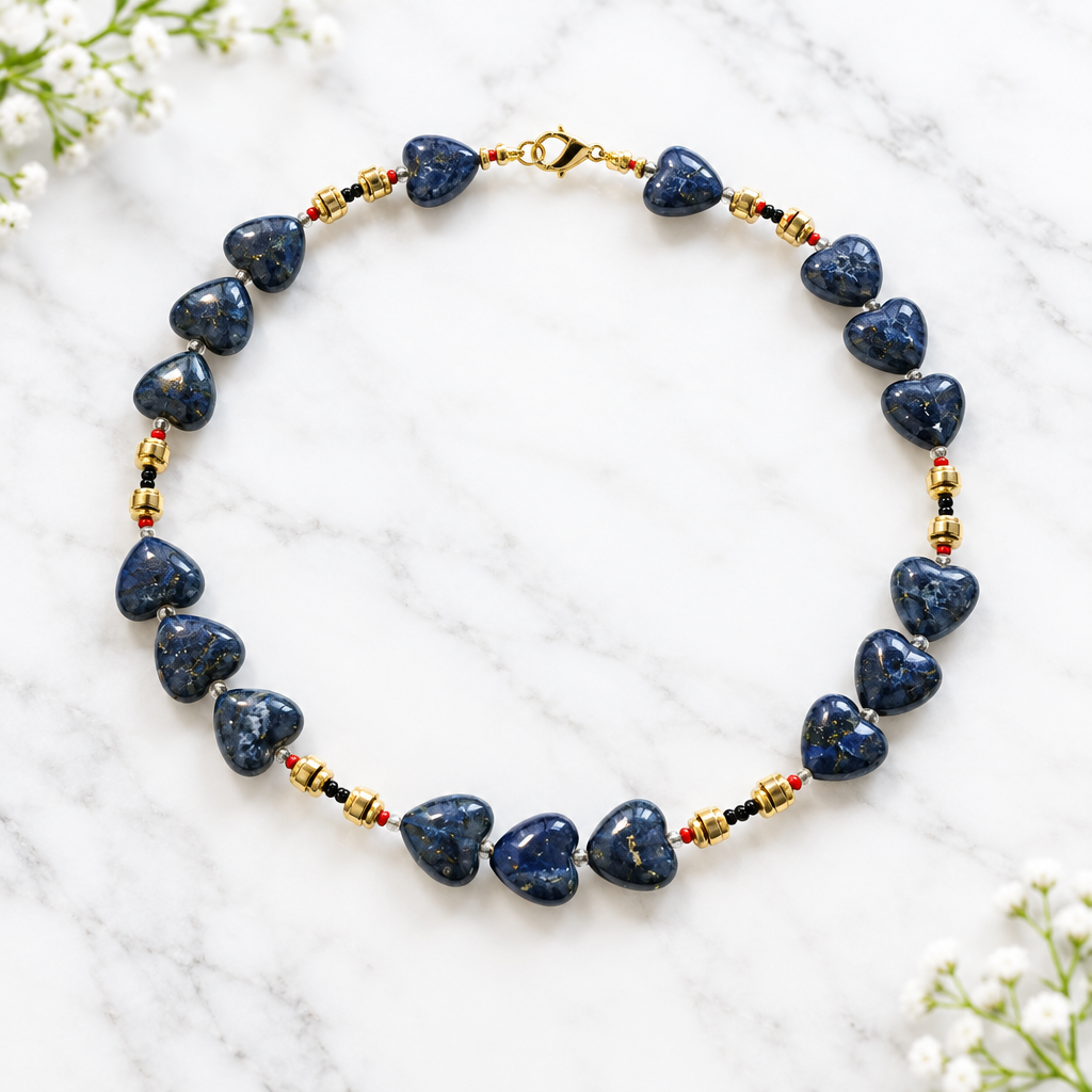 Lapis lazuli, hematite si  margele Miyuki