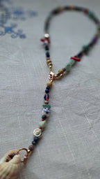 Mix of semi-precious stones and stainless steel marine details