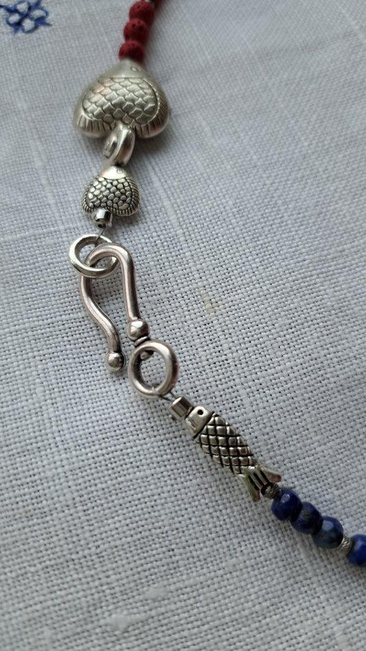 Lava stone, Lapis Lazuli si argint