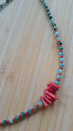Emerald and synthetic coral 