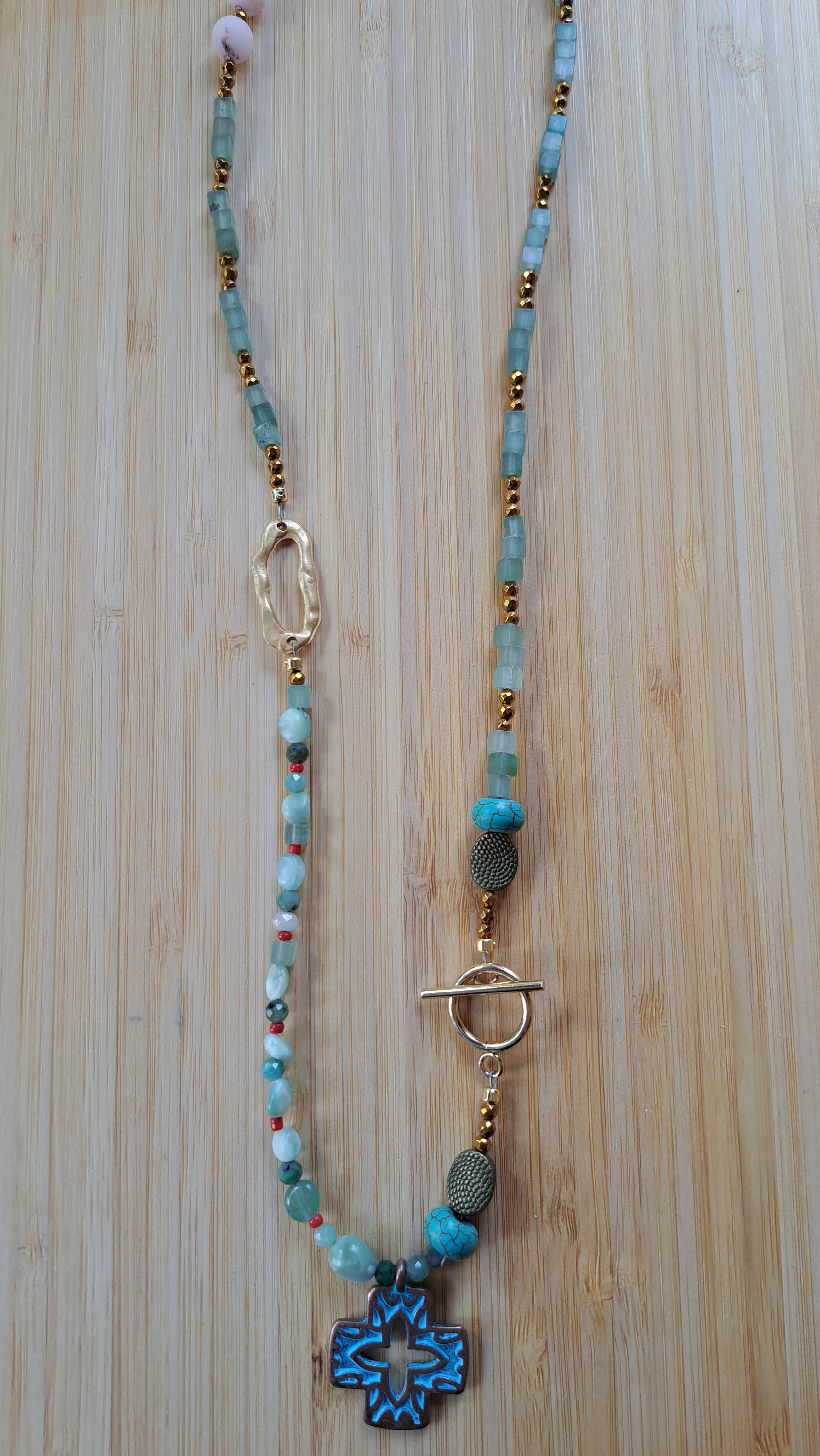 Jade, larimar, emerald and rose quartz forzen 