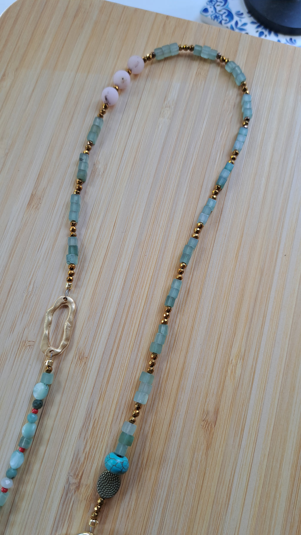 Jade, larimar, emerald and rose quartz forzen 