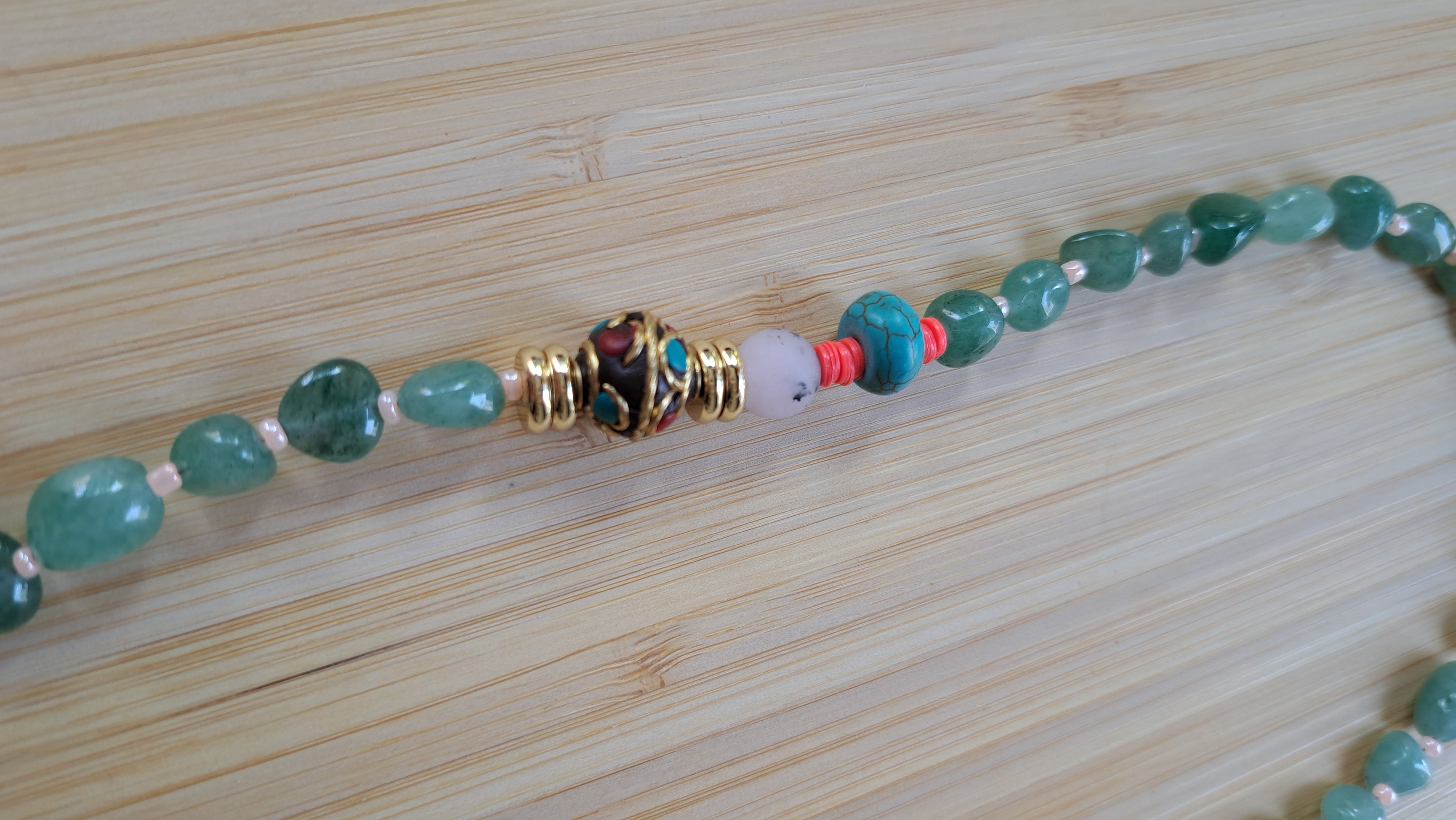 Jade, frozen amethyst and rose quartz