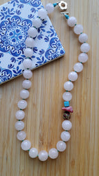 Rose quartz and Tibetan beads 