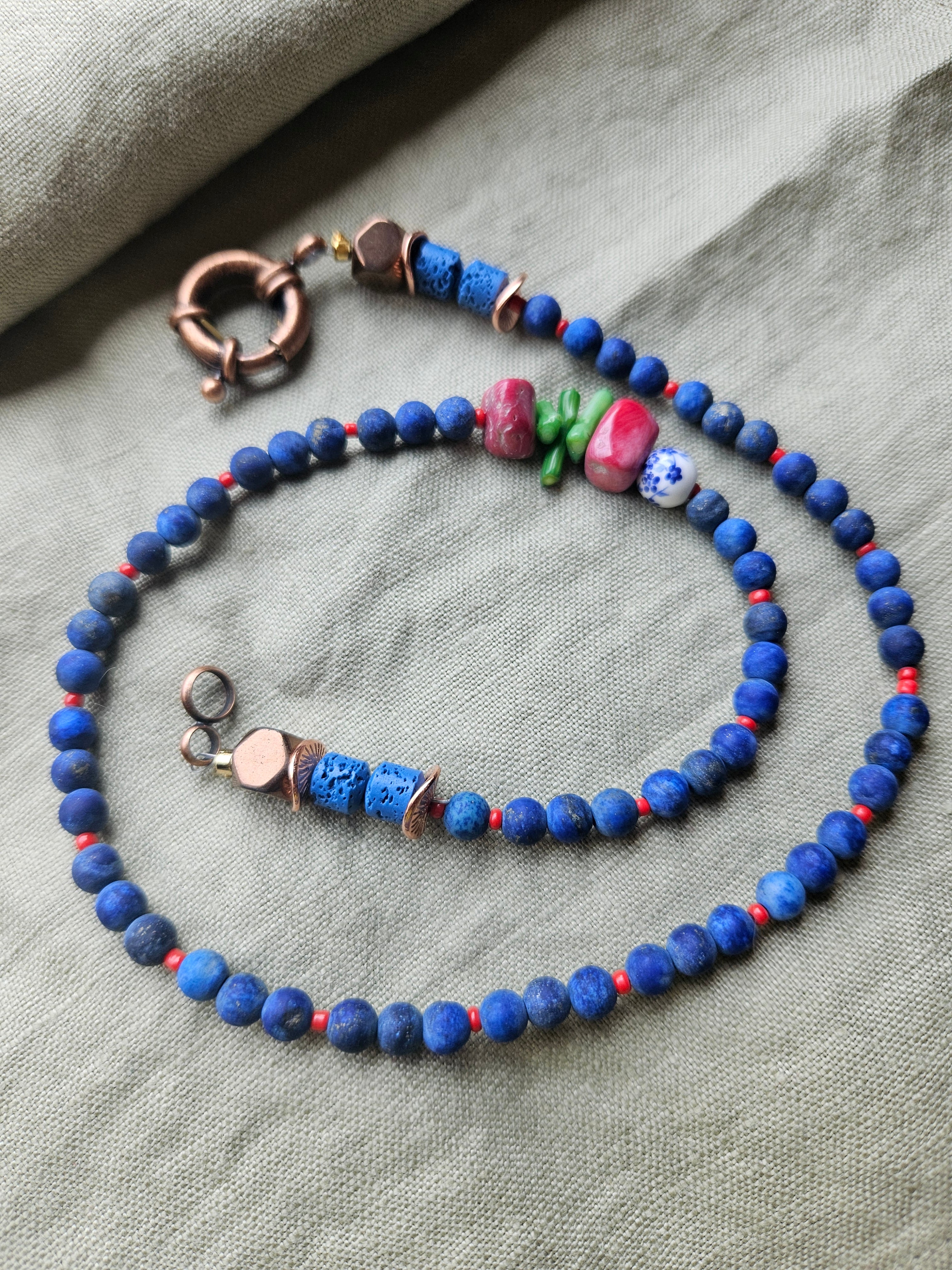Lapis lazuli and lava stone