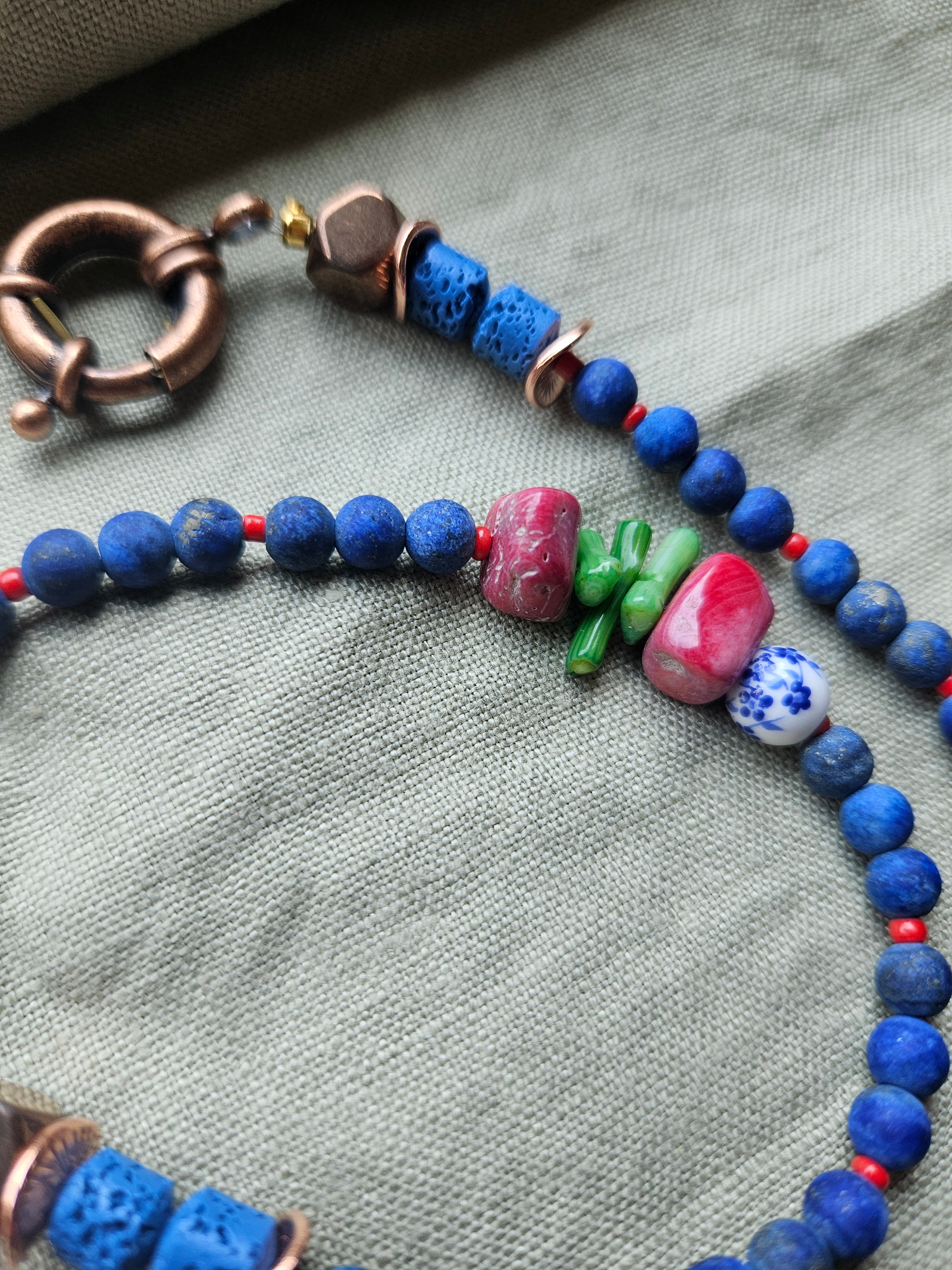Lapis lazuli and lava stone