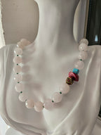 Rose quartz and Tibetan beads 