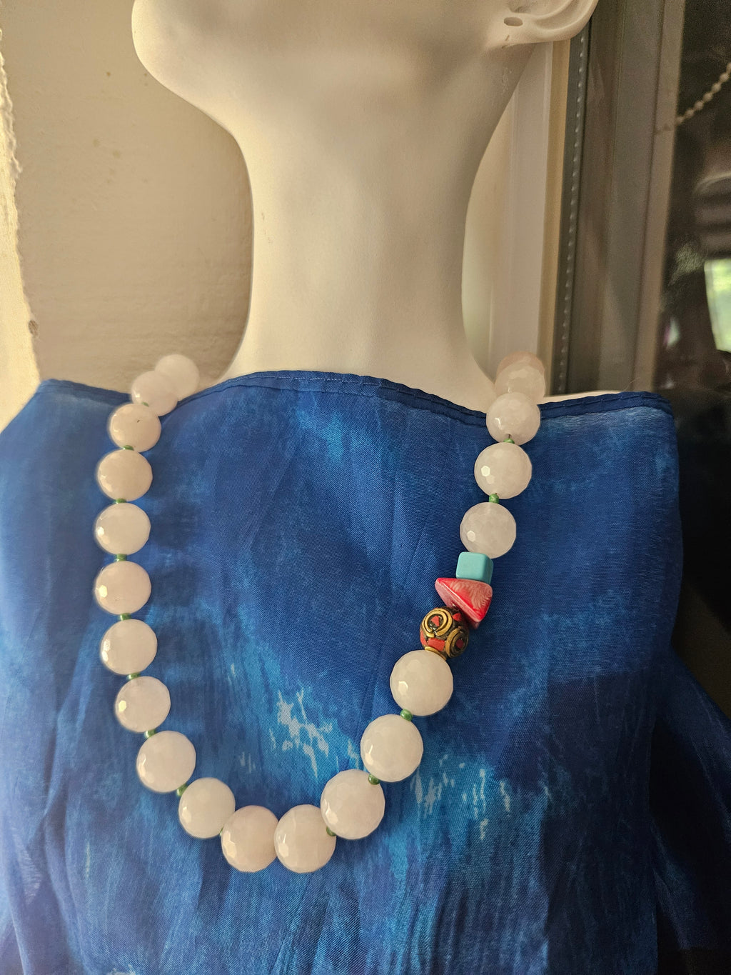 Rose quartz and Tibetan beads 