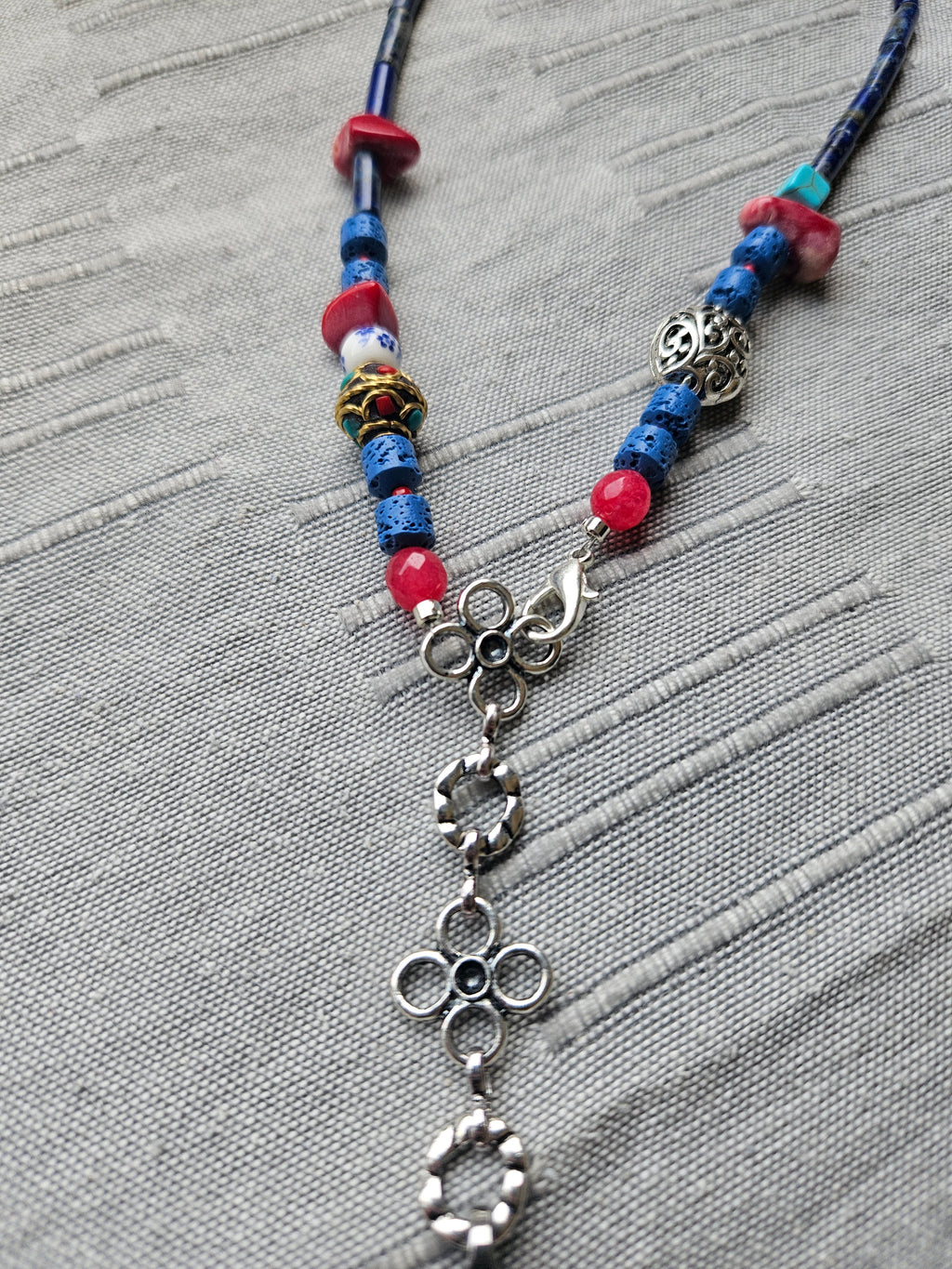 Lapis lazuli, lava and coral