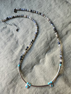 Sodalite and stainless steel