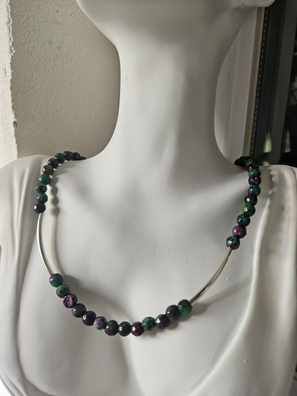 Jade and stainless steel