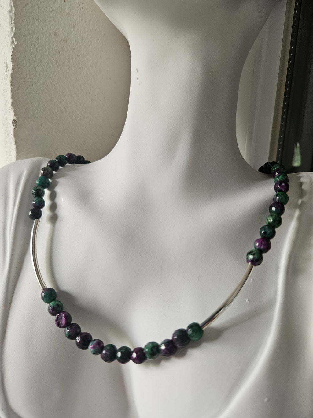 Jade and stainless steel